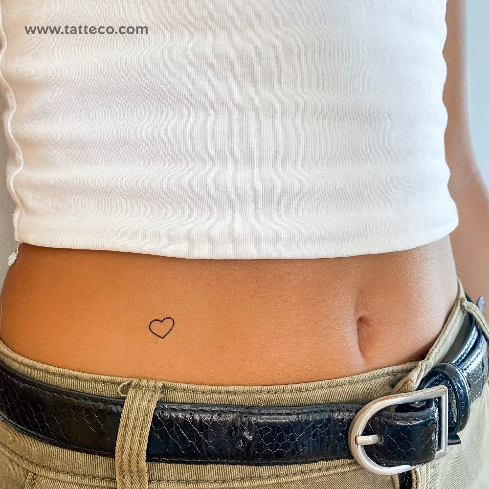simple heart tattoos hip