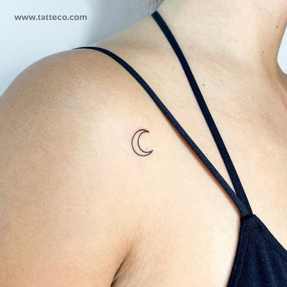 crescent moon outline tattoo