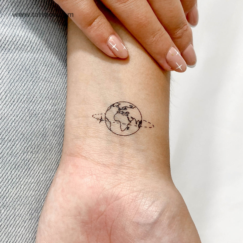 world outline tattoo