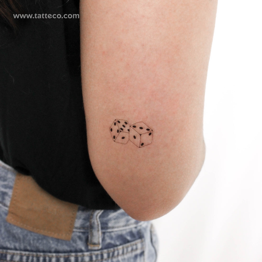 Dice Pair Temporary Tattoo - Set of 3