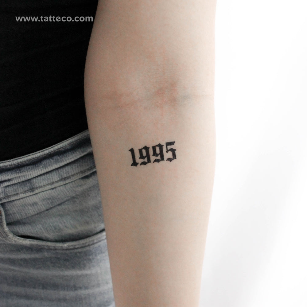 Gothic 1995 Birth Year Temporary Tattoo - Set of 3