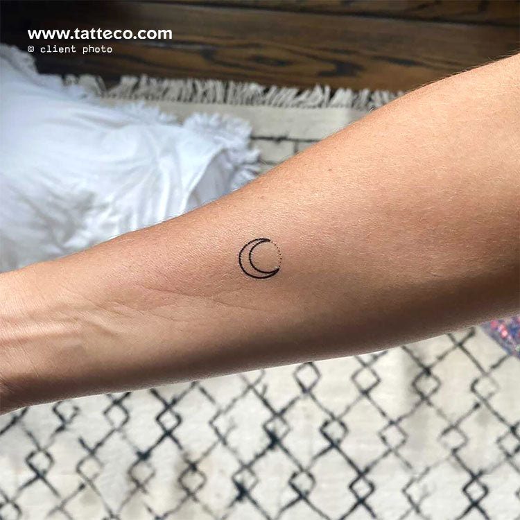 crescent moon tattoo wrist
