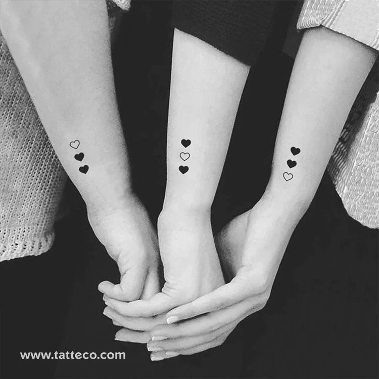 two heart tattoos