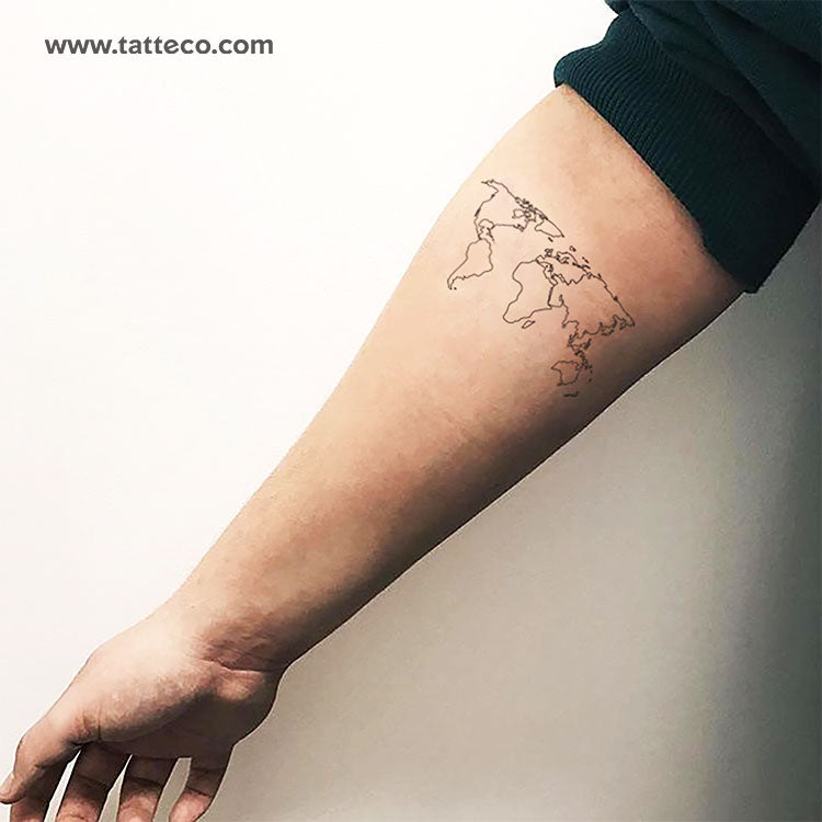 world outline back tattoo