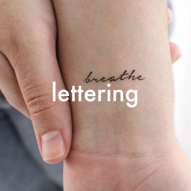 Lettering Temporary Tattoos