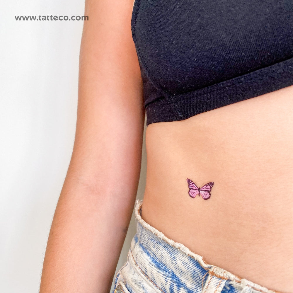 Pink Butterfly Temporary Tattoo - Set of 3 – Tatteco