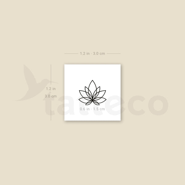 Minimalist Lotus Flower Temporary Tattoo - Set of 3