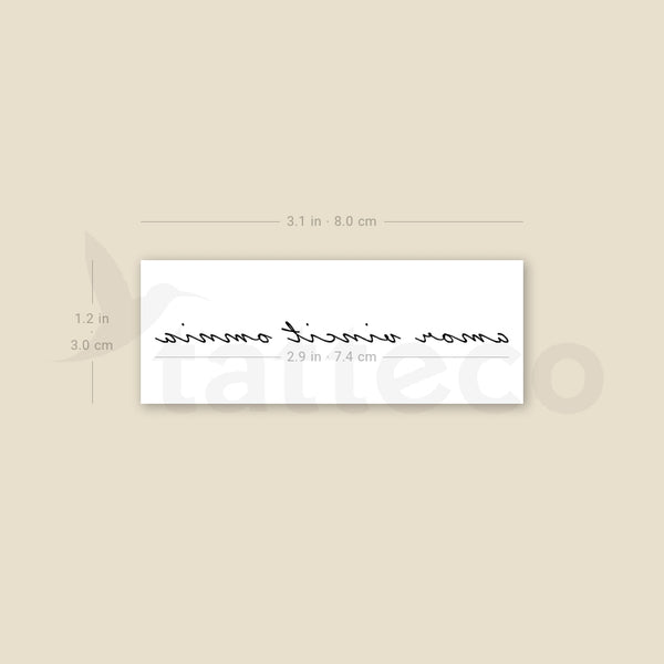 Amor Vincit Omnia Temporary Tattoo - Set of 3