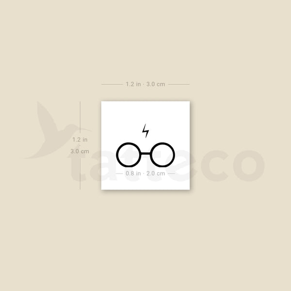 Glasses and Scar Temporary Tattoo - Set of 3
