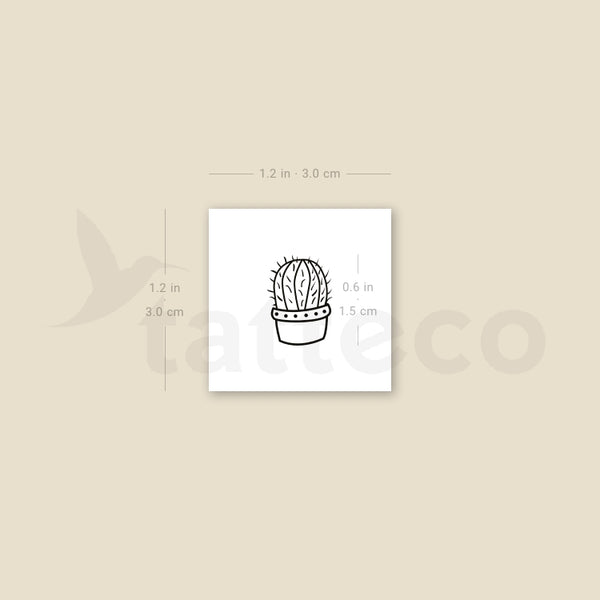 Barrel Cactus Temporary Tattoo - Set of 3