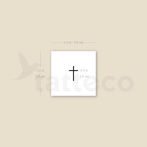 Small Minimalist Cross Temporary Tattoo - Set of 3