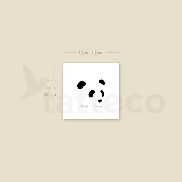 Panda Bear Face Temporary Tattoo - Set of 3