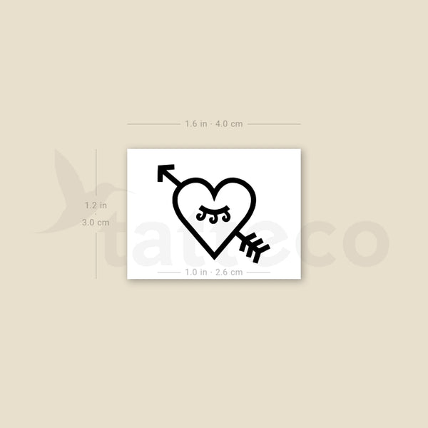 Heart And Arrow Temporary Tattoo by 1991.ink - Set of 3