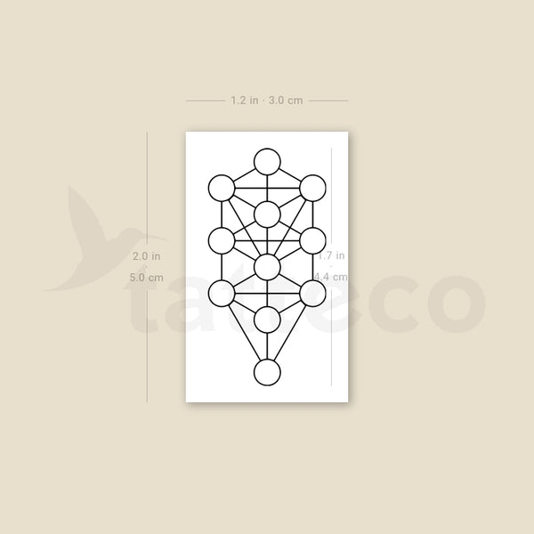 Kabbalah Tree of Life Temporary Tattoo - Set of 3