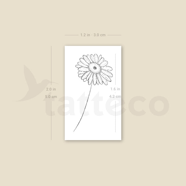 Fine Line Daisy Temporary Tattoo - Set of 3