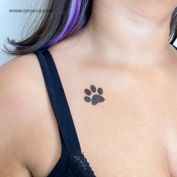 Dog Paw Print Temporary Tattoo - Set of 3