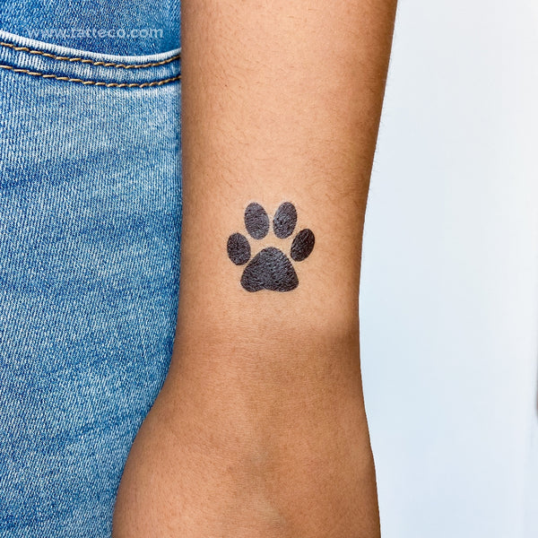 Dog Paw Print Temporary Tattoo - Set of 3