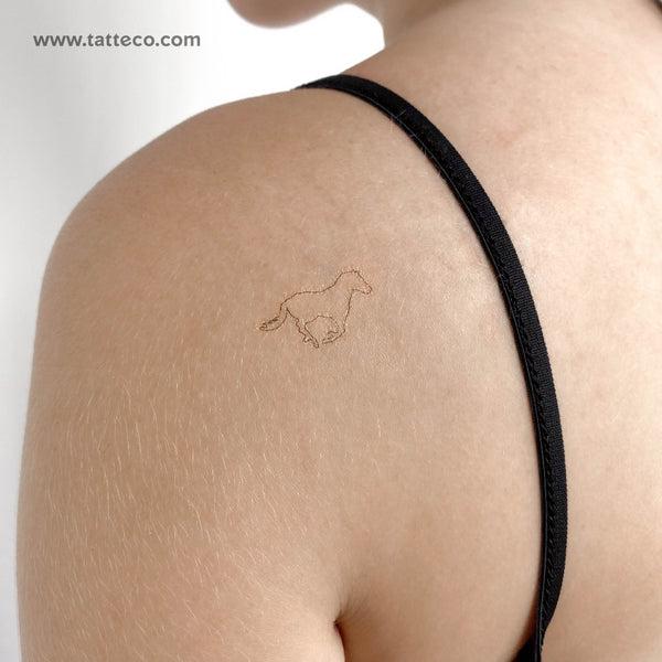 Horse Outline Temporary Tattoo - Set of 3