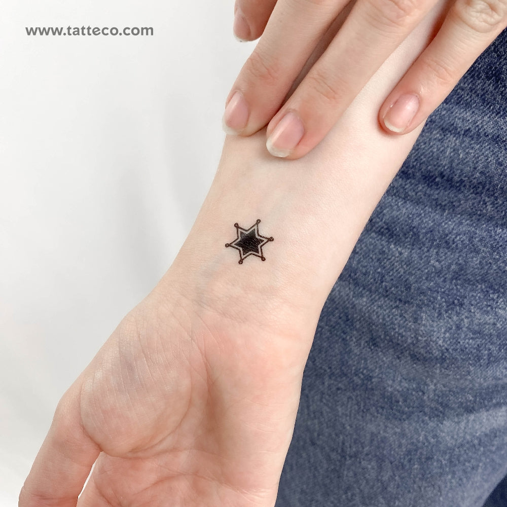 Sheriff Star Temporary Tattoo - Set of 3