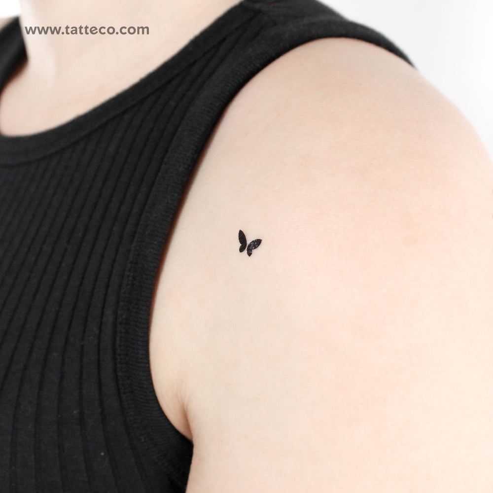 Tiny Minimal Butterfly Temporary Tattoo - Set of 3