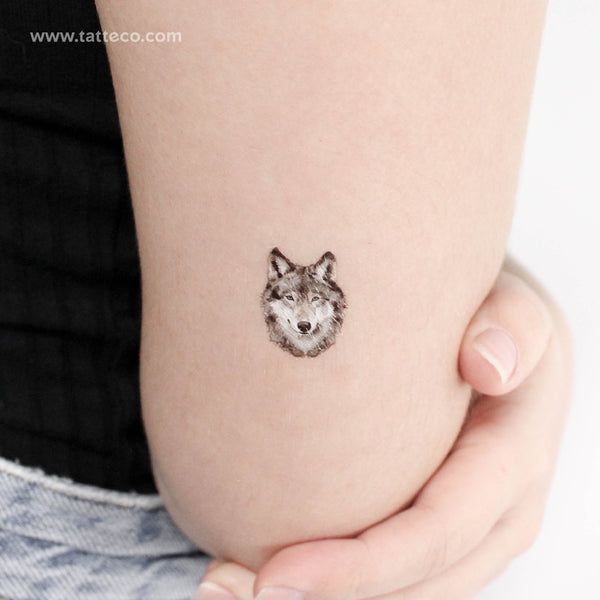 Wolf Portrait Temporary Tattoo - Set of 3