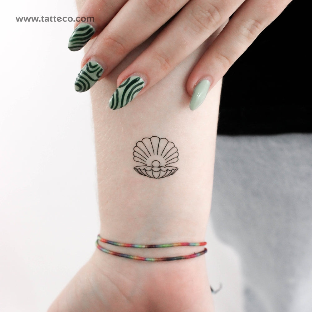 Scallop Temporary Tattoo - Set of 3