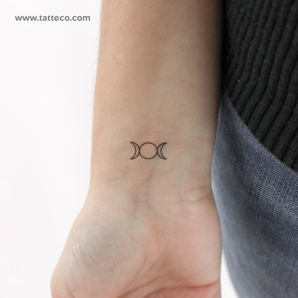 Triple Goddess Symbol Temporary Tattoo - Set of 3