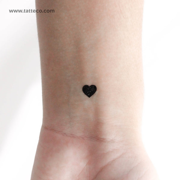 Little Black Heart Temporary Tattoo - Set of 3