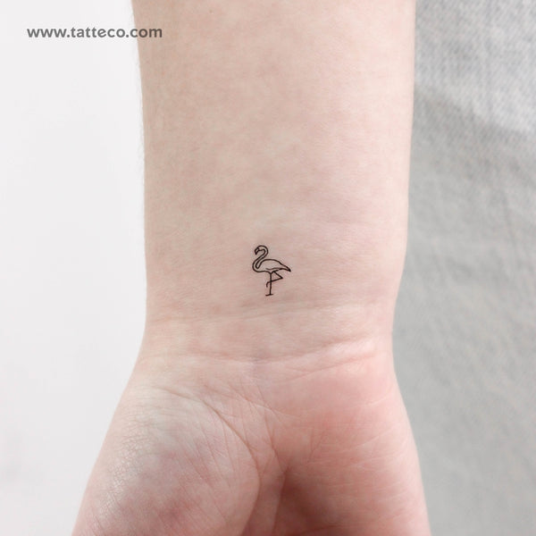 Tiny Flamingo Temporary Tattoo - Set of 3