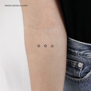 Minimalist Flower Ornament Temporary Tattoo - Set of 3