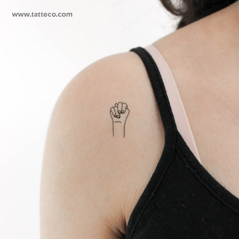 Sign Language N Temporary Tattoo - Set of 3