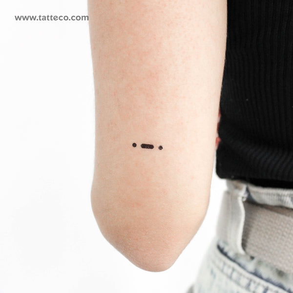 Morse Code R Temporary Tattoo - Set of 3