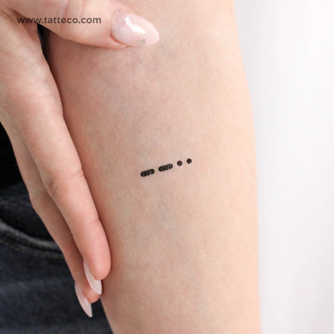 Morse Code Z Temporary Tattoo - Set of 3