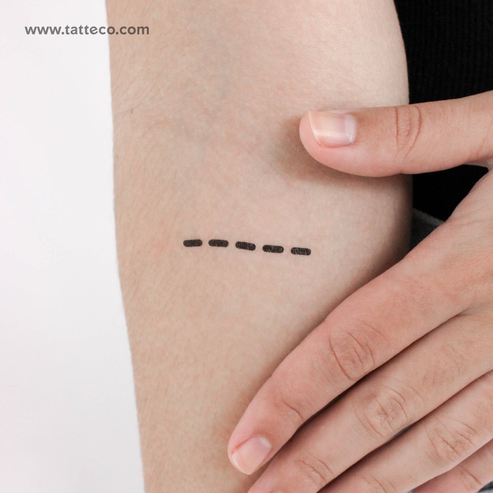 Morse Code 0 Temporary Tattoo - Set of 3
