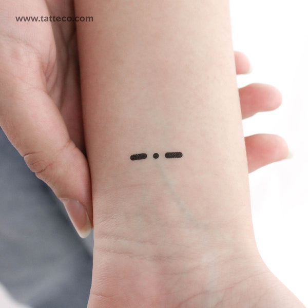 Morse Code K Temporary Tattoo - Set of 3