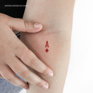 Ace Of Diamonds Temporary Tattoo - Set of 3