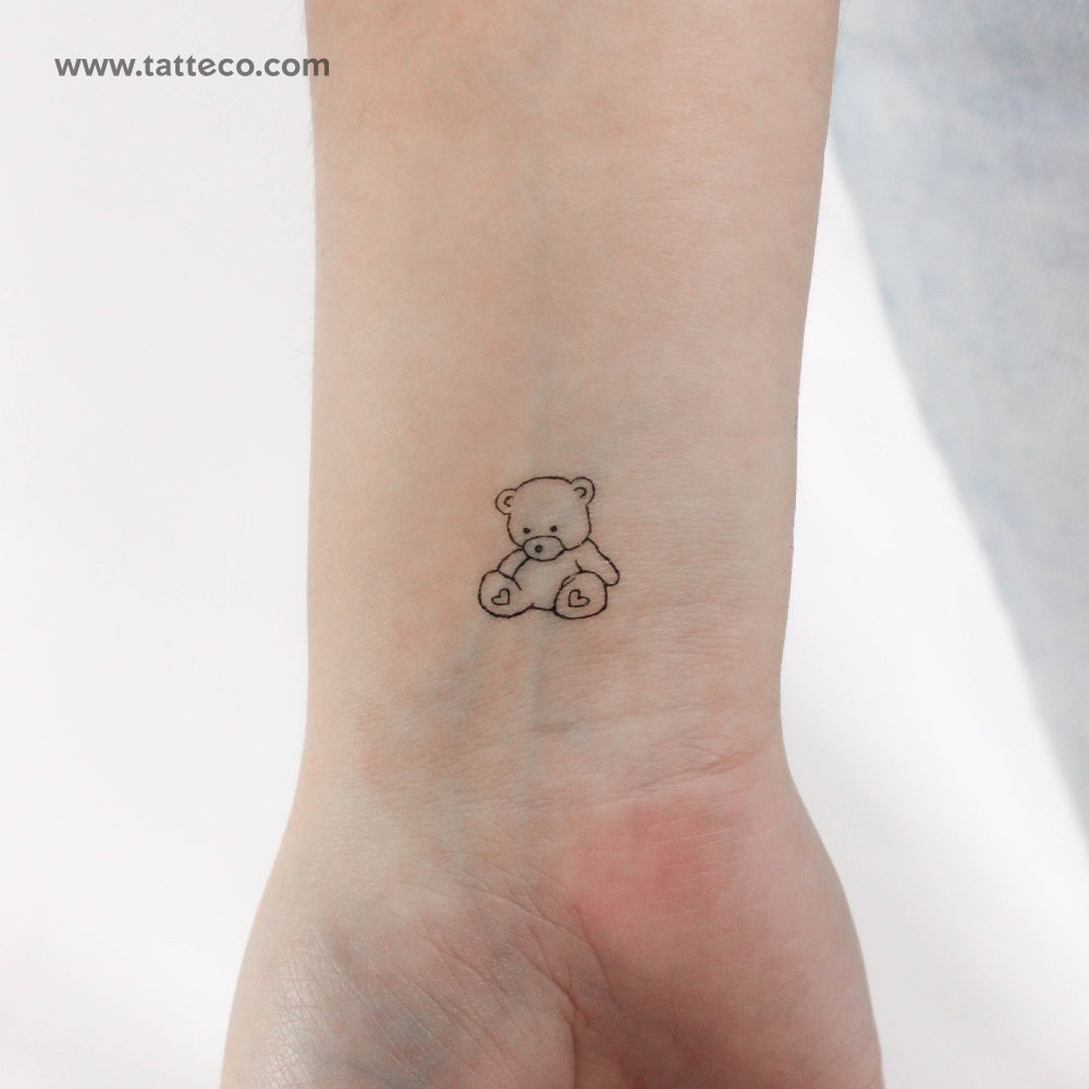 Teddy Bear Temporary Tattoo - Set of 3