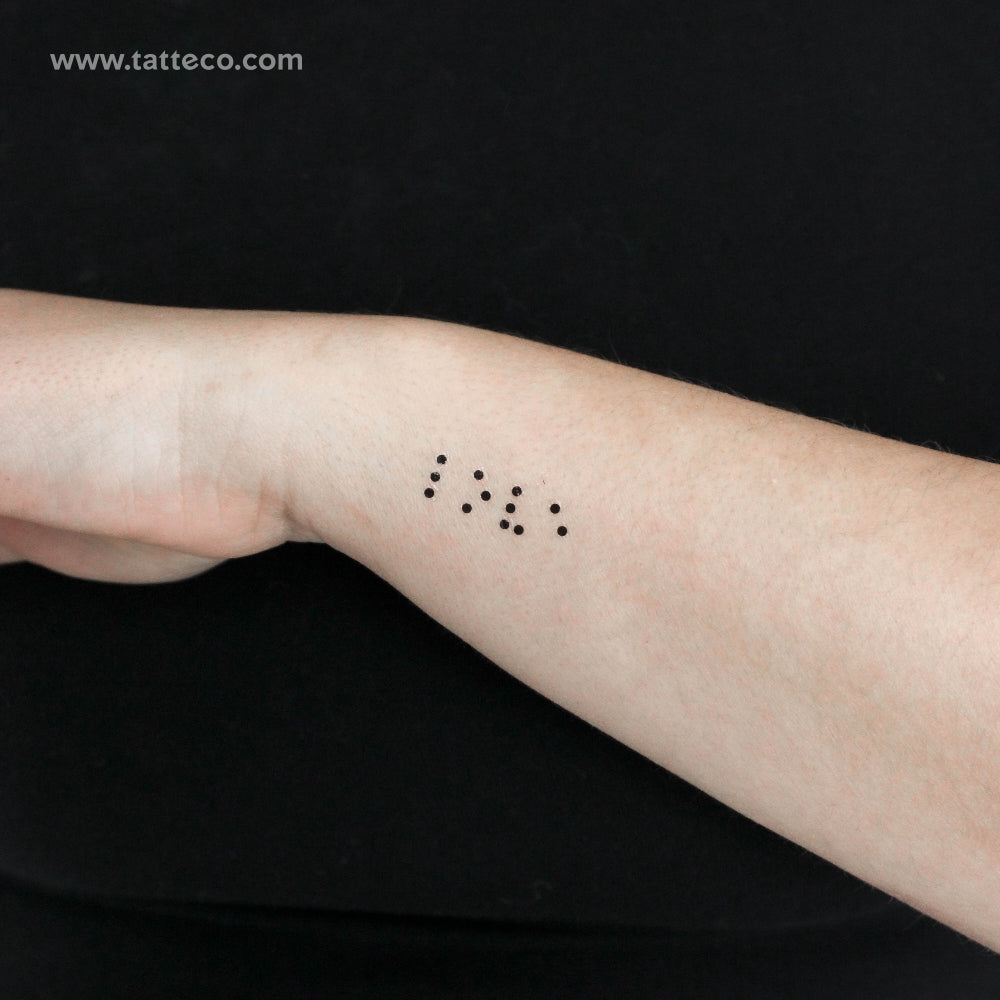 Braille Love Temporary Tattoo - Set of 3