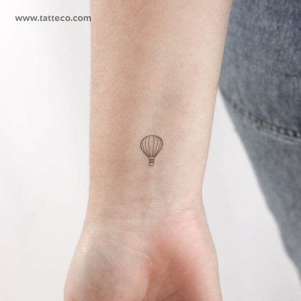 Tiny Hot Air Balloon Temporary Tattoo - Set of 3