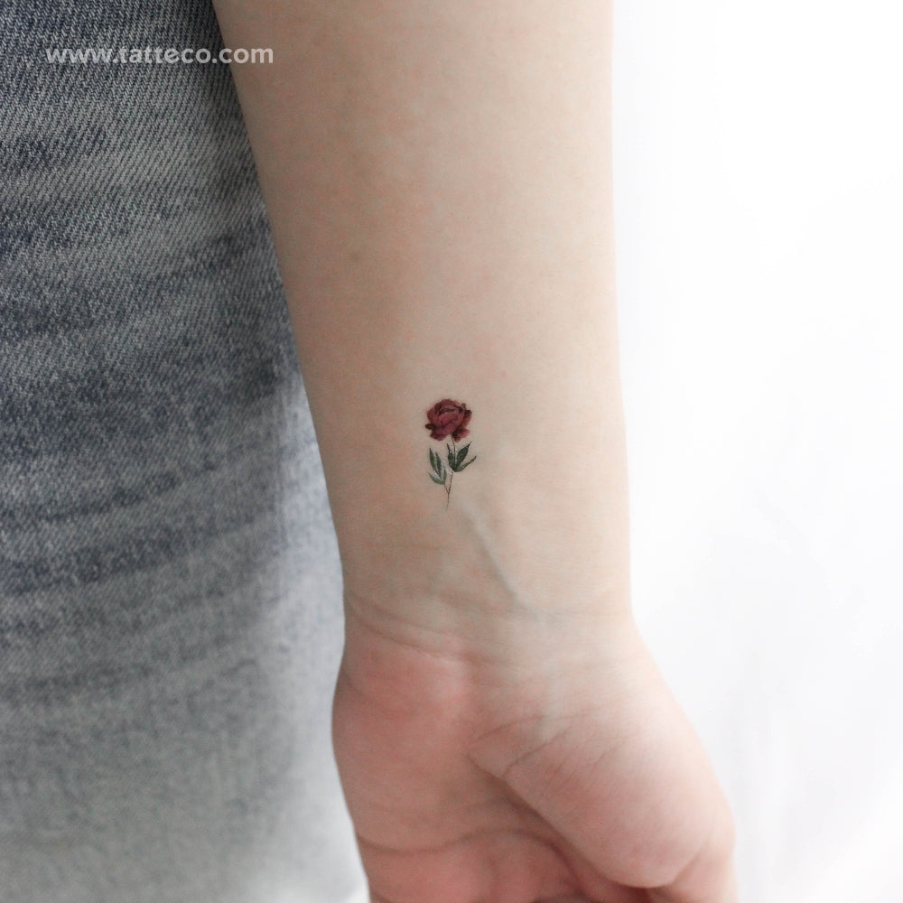 Small Pink Peony Temporary Tattoo by Lena – Tatteco