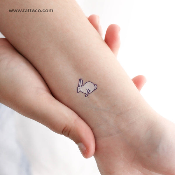 Blue Rabbit Temporary Tattoo - Set of 3