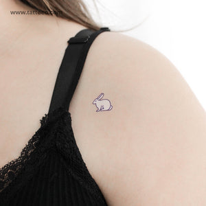 Blue Rabbit Temporary Tattoo - Set of 3