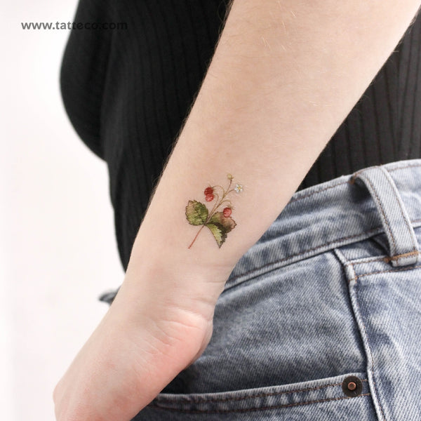 Small Wild Strawberries By Ann Lilya Temporary Tattoo - Set of 3