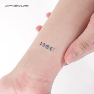 Small Moon Phases By Ann Lilya Temporary Tattoo - Set of 3