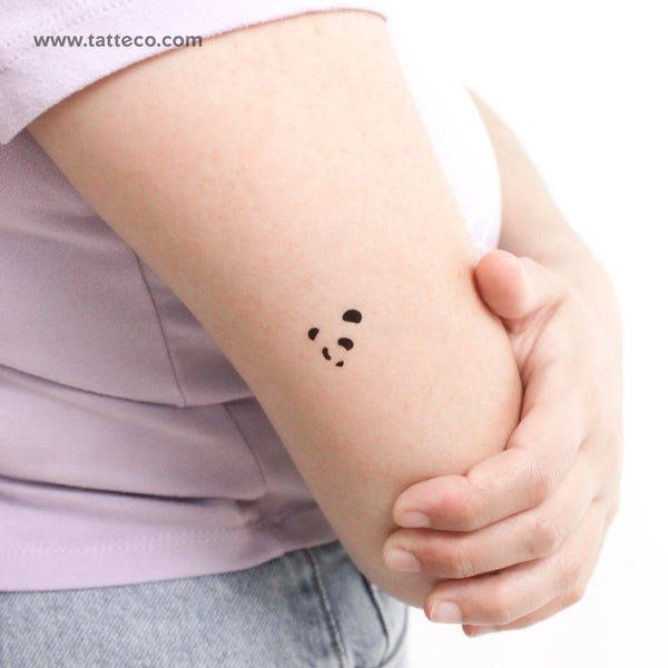 Panda Bear Face Temporary Tattoo - Set of 3