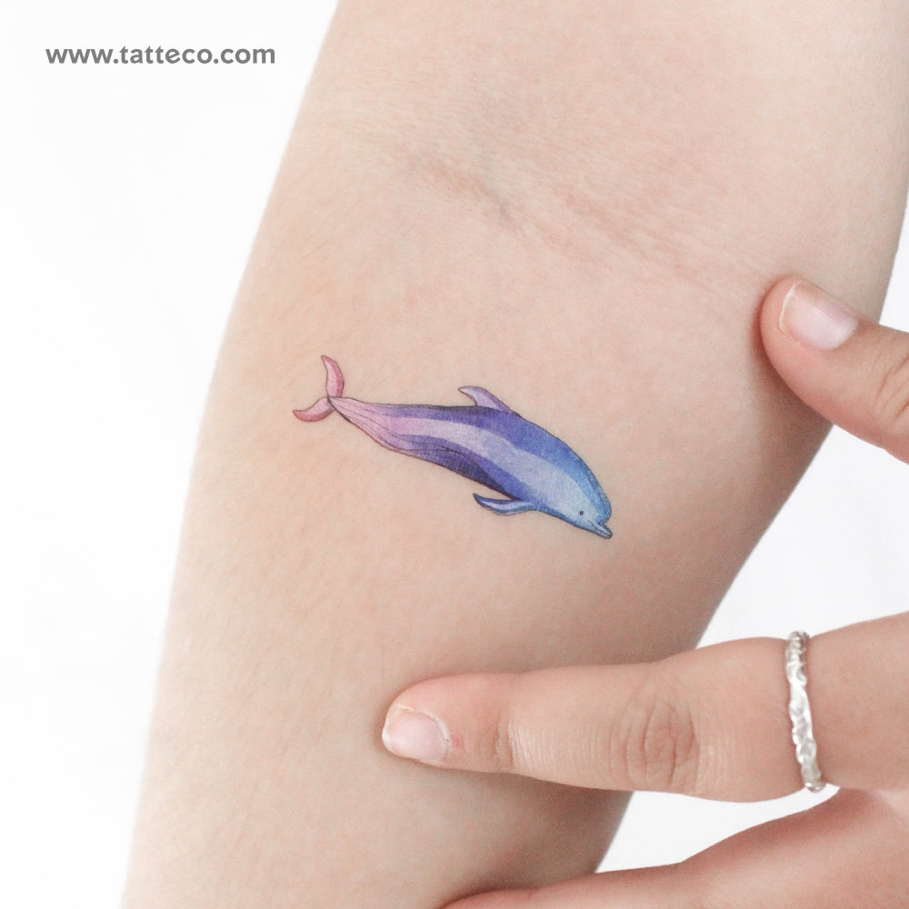 Dolphin By Ann Lilya Temporary Tattoo - Set of 3