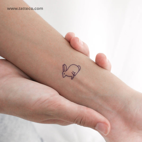 Water Rabbit Temporary Tattoo - Set of 3