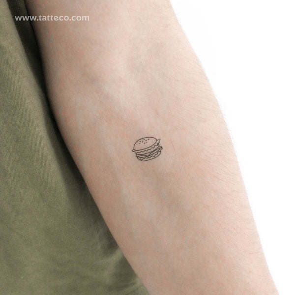 Little Hamburger Temporary Tattoo - Set of 3