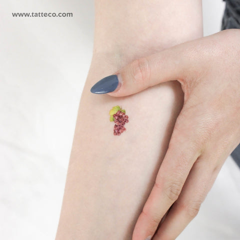 Watercolor Grapes Temporary Tattoo - Set of 3