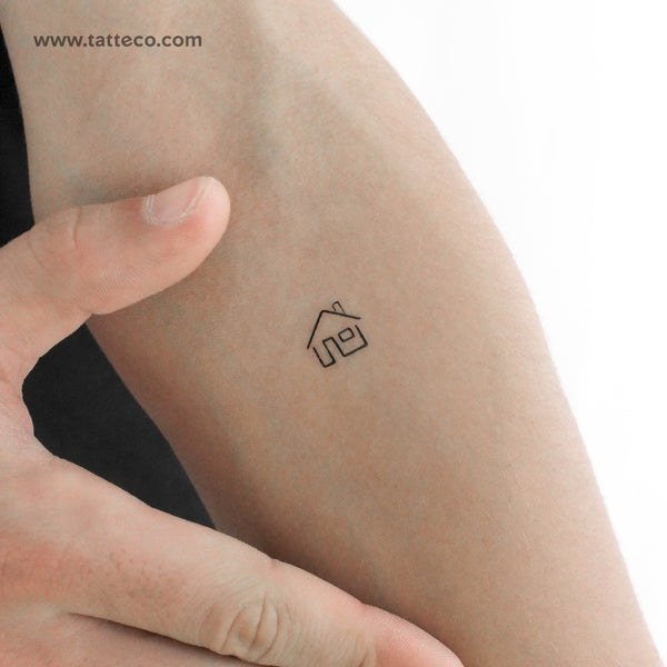 Minimalist House Temporary Tattoo - Set of 3